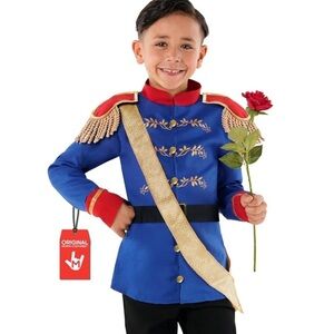 Majestic Blue and Gold Prince Costume for Kids